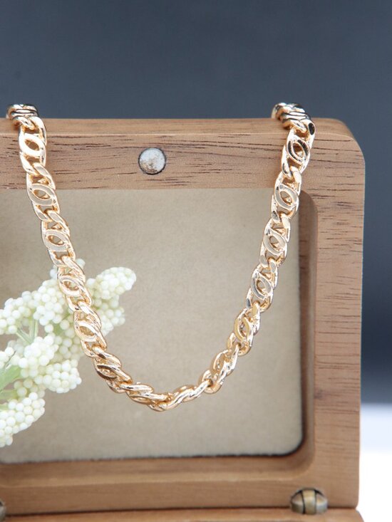 Other - Rose Gold Figaro Chain Necklace – 19.7"" Gold Plated Unisex Jewelry, XPNL0001